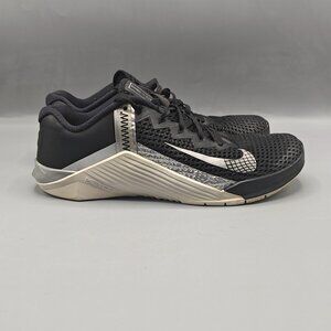 Nike Metcon 6 Black Metallic Silver Running Shoes AT3160-010 Women’s